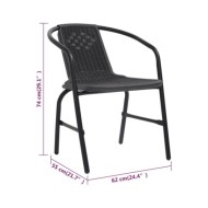 Chaises de jardin 8 pcs Rotin plastique et acier 110 kg