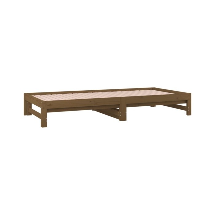 Lit coulissant Marron miel 2x(90x190) cm Bois de pin massif