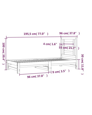 Lit coulissant Marron miel 2x(90x190) cm Bois de pin massif