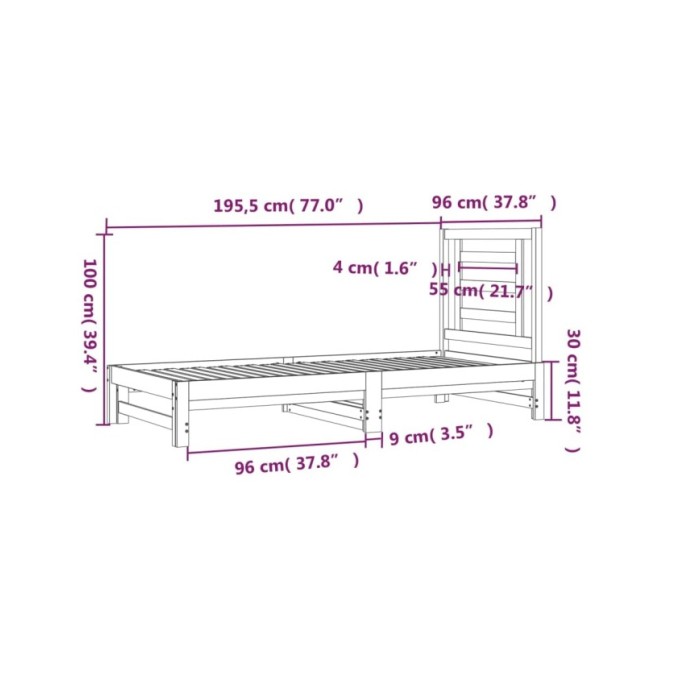 Lit coulissant Marron miel 2x(90x190) cm Bois de pin massif