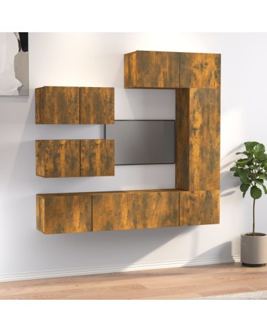 Ensemble de meubles TV 6 pcs Chêne fumé Bois d'ingénierie