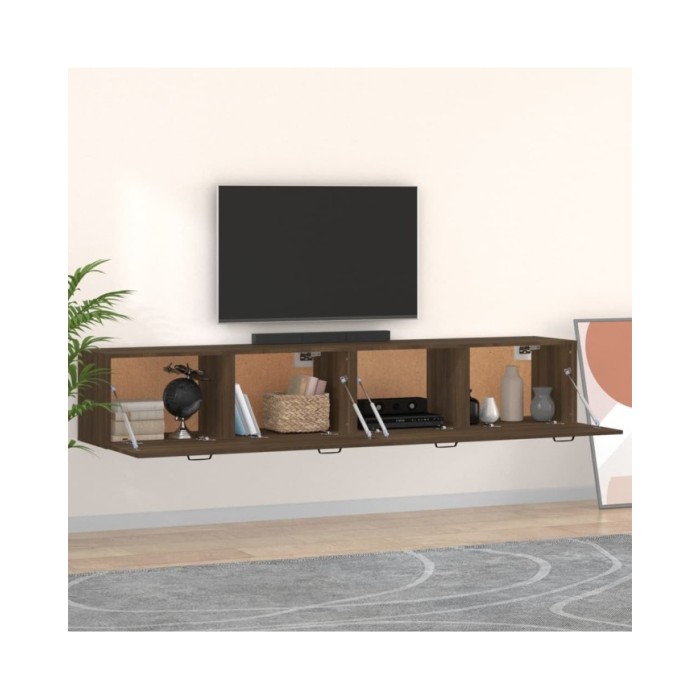 Armoires murales 2 pcs Chêne marron 100x36,5x35 cm