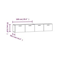 Armoires murales 2 pcs Chêne marron 100x36,5x35 cm
