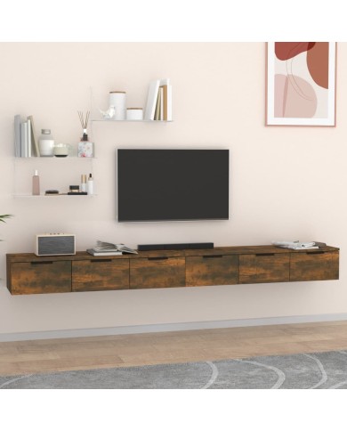 Armoires murales 2pcs Chêne fumé 102x30x20 cm Bois d'ingénierie