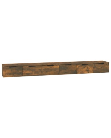 Armoires murales 2pcs Chêne fumé 102x30x20 cm Bois d'ingénierie