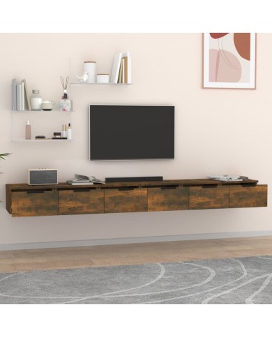 Armoires murales 2pcs Chêne fumé 102x30x20 cm Bois d'ingénierie