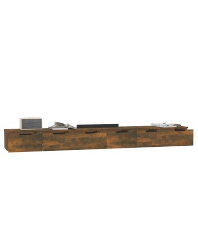 Armoires murales 2pcs Chêne fumé 102x30x20 cm Bois d'ingénierie