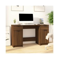 Bureau avec armoire latérale Chêne marron Bois d'ingénierie
