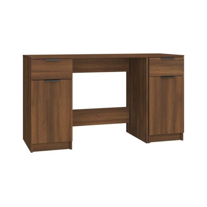Bureau avec armoire latérale Chêne marron Bois d'ingénierie