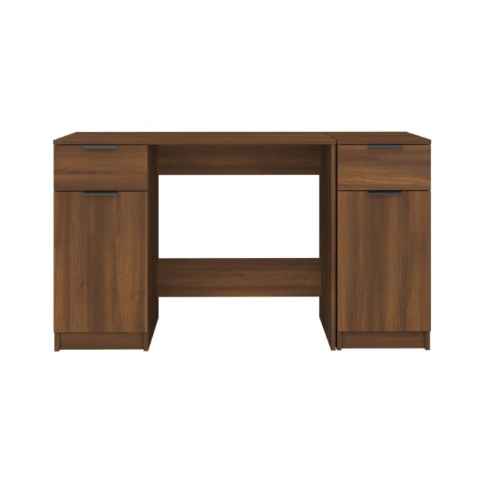 Bureau avec armoire latérale Chêne marron Bois d'ingénierie