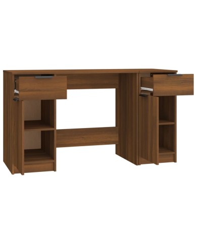 Bureau avec armoire latérale Chêne marron Bois d'ingénierie