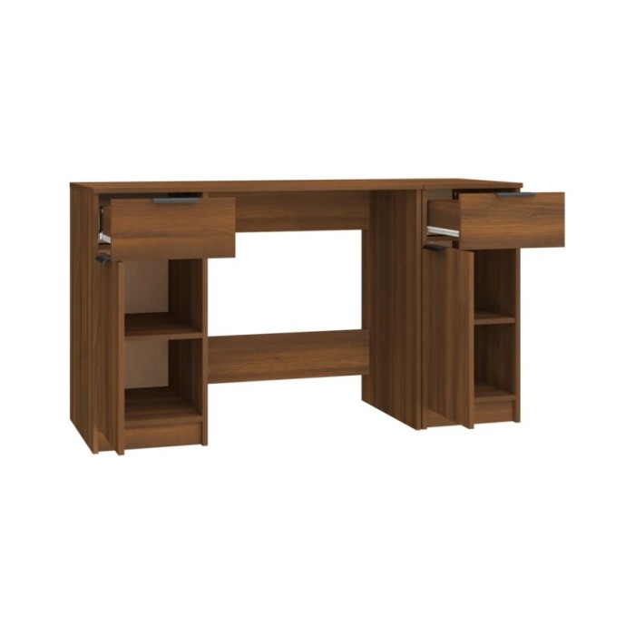 Bureau avec armoire latérale Chêne marron Bois d'ingénierie