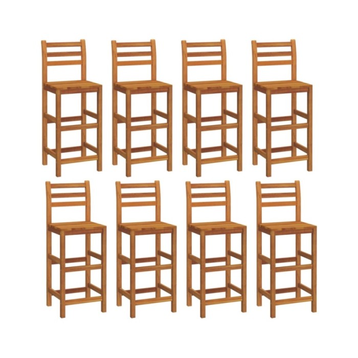 Ensemble de bar de jardin 9 pcs Bois d'acacia solide