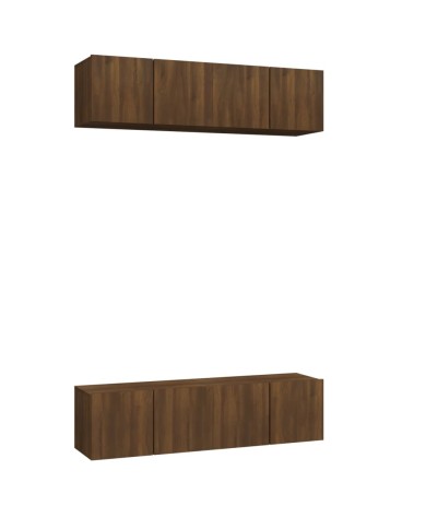 Meubles TV muraux 4 pcs Chêne brun 60x30x30cm Bois d'ingénierie