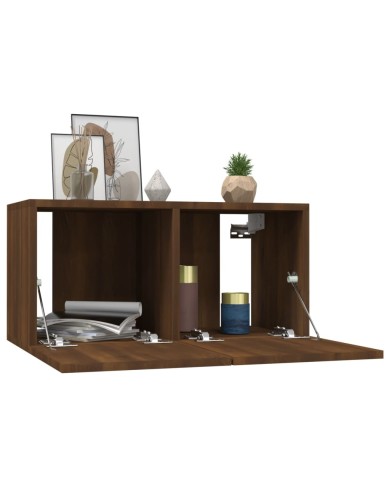 Meubles TV muraux 4 pcs Chêne brun 60x30x30cm Bois d'ingénierie