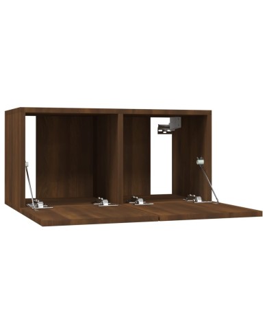 Meubles TV muraux 4 pcs Chêne brun 60x30x30cm Bois d'ingénierie
