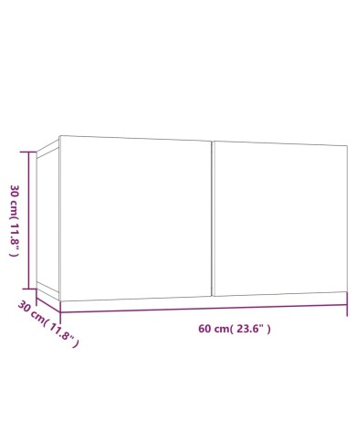 Meubles TV muraux 4 pcs Chêne brun 60x30x30cm Bois d'ingénierie