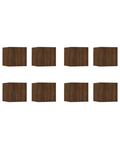 Meubles TV muraux 8 pcs Chêne marron 30,5x30x30 cm