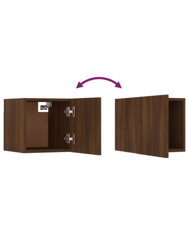 Meubles TV muraux 8 pcs Chêne marron 30,5x30x30 cm
