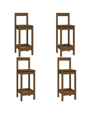 Ensemble de bar 5 pcs Marron miel Bois de pin massif