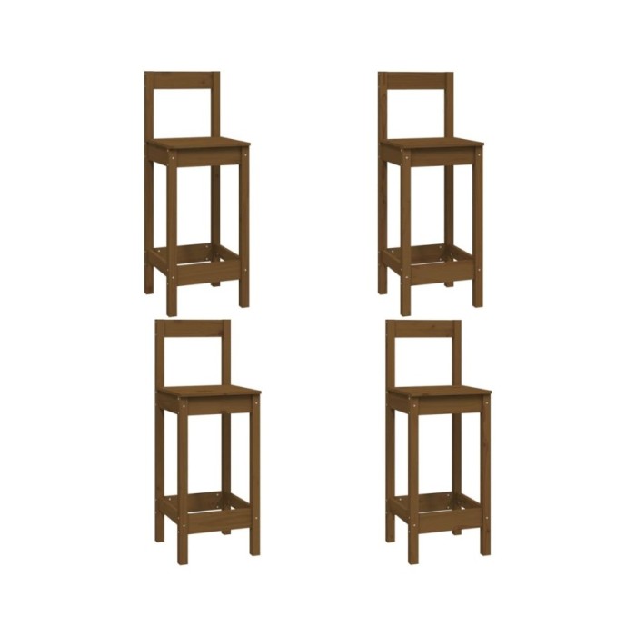 Ensemble de bar 5 pcs Marron miel Bois de pin massif