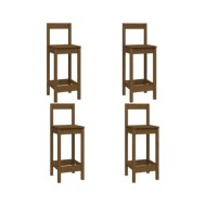 Ensemble de bar 5 pcs Marron miel Bois de pin massif