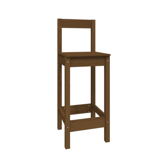 Ensemble de bar 5 pcs Marron miel Bois de pin massif