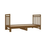 Lit coulissant Marron miel 2x(90x190) cm Bois de pin massif