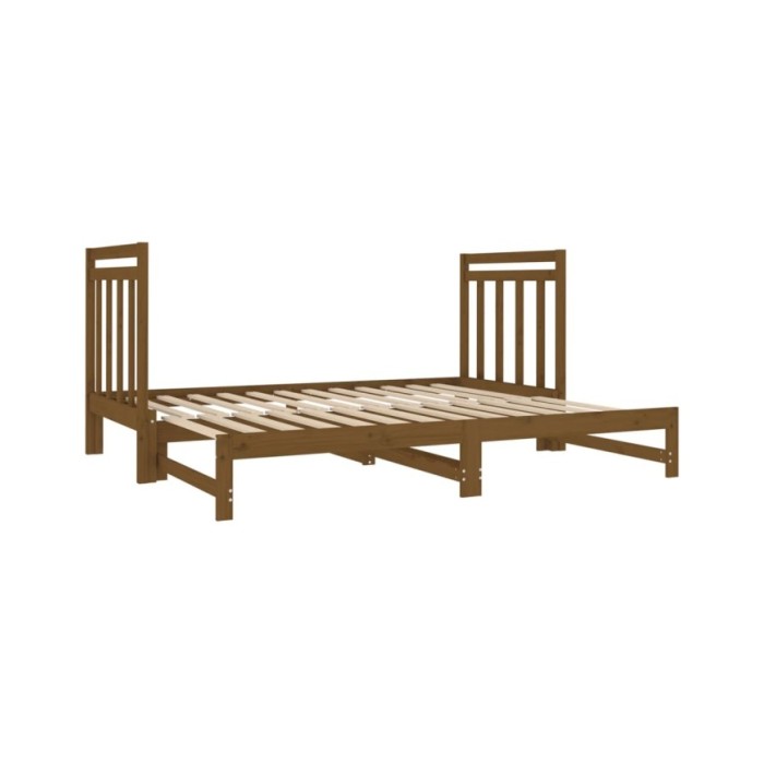 Lit coulissant Marron miel 2x(90x190) cm Bois de pin massif