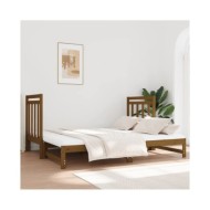 Lit coulissant Marron miel 2x(90x190) cm Bois de pin massif