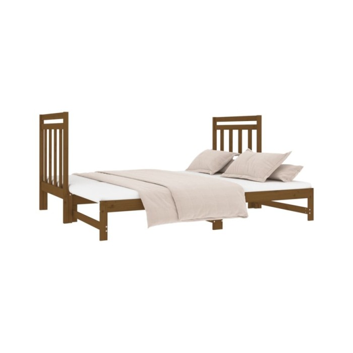Lit coulissant Marron miel 2x(90x190) cm Bois de pin massif