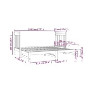 Lit coulissant Marron miel 2x(90x190) cm Bois de pin massif