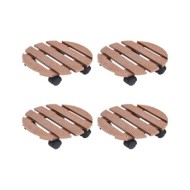 Chariots à plantes 4 pcs Marron Ø30x7,5 cm WPC