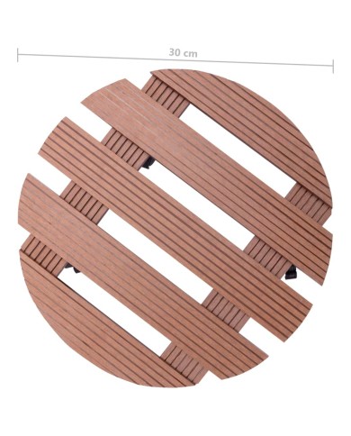 Chariots à plantes 4 pcs Marron Ø30x7,5 cm WPC