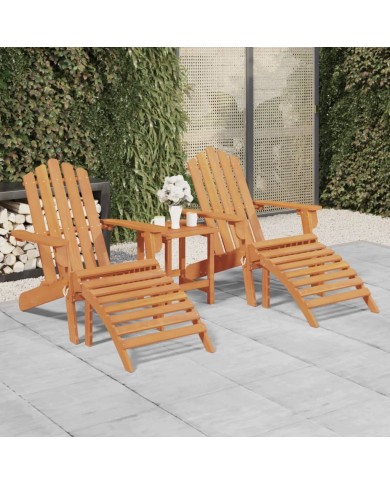 Chaises Adirondack de jardin repose-pieds 2 pcs Bois d'acacia