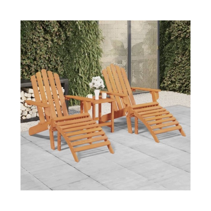 Chaises Adirondack de jardin repose-pieds 2 pcs Bois d'acacia