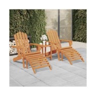 Chaises Adirondack de jardin repose-pieds 2 pcs Bois d'acacia