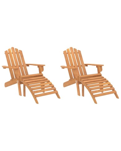 Chaises Adirondack de jardin repose-pieds 2 pcs Bois d'acacia