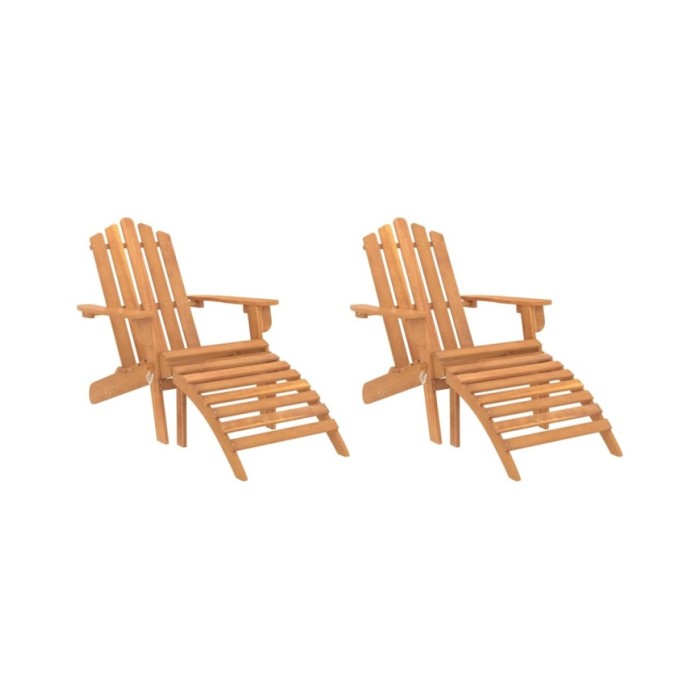 Chaises Adirondack de jardin repose-pieds 2 pcs Bois d'acacia