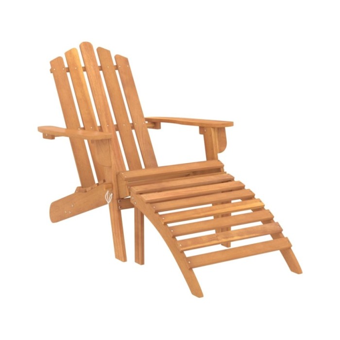 Chaises Adirondack de jardin repose-pieds 2 pcs Bois d'acacia
