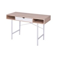 Bureau avec 1 compartiment Chêne et blanc