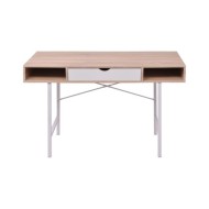 Bureau avec 1 compartiment Chêne et blanc