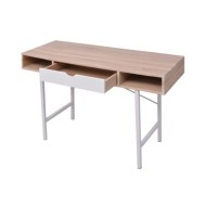 Bureau avec 1 compartiment Chêne et blanc