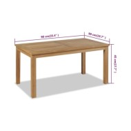 Table basse Teck 90 x 50 x 45 cm 