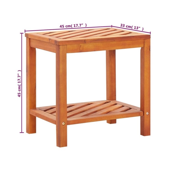 Table d'appoint Bois d'acacia massif 45 x 33 x 45 cm