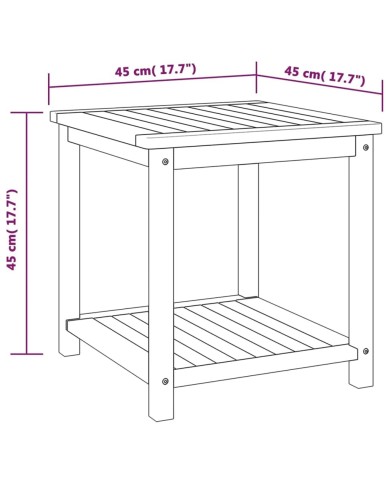 Table d'appoint Bois d'acacia massif 45 x 45 x 45 cm