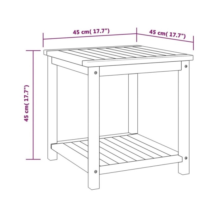 Table d'appoint Bois d'acacia massif 45 x 45 x 45 cm