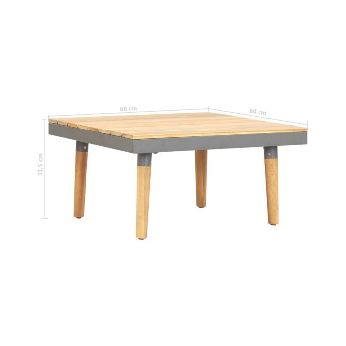 Table basse de jardin 60x60x31,5 cm Bois solide d'acacia