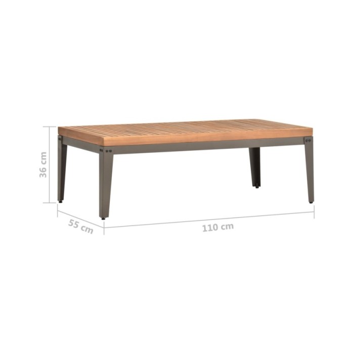 Table basse de jardin 110x55x36 cm Bois solide d'acacia
