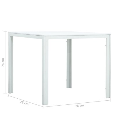 Table basse Blanc 78x78x74 cm PEHD Aspect de bois